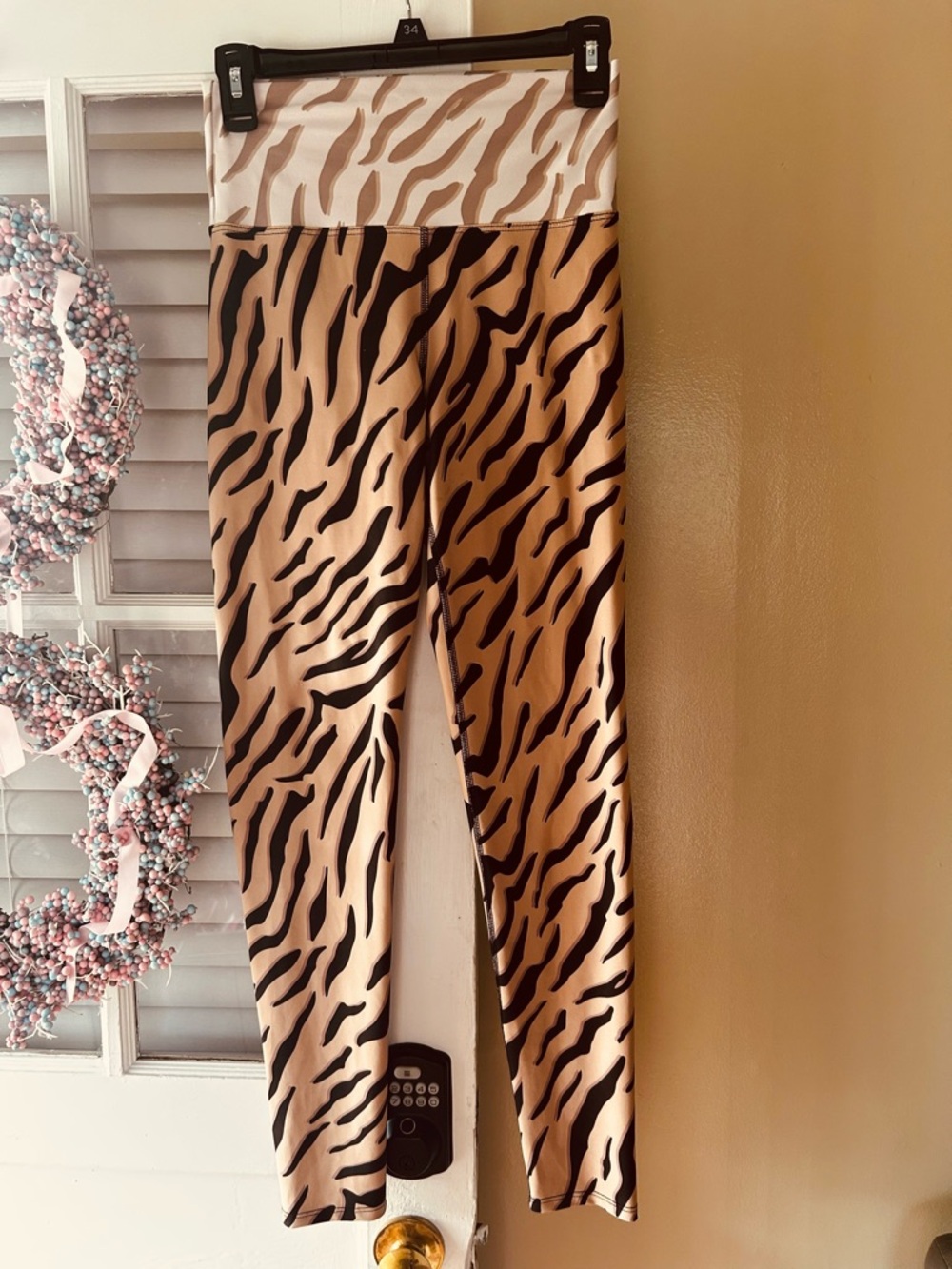 Beach Riot Tan & Black Animal-Print High-Waist Leggings